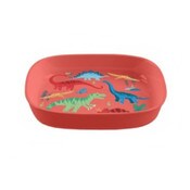 Wholesale - 7.4" Square Kids Plates- Dino Red C/P 6, UPC: 789313021888